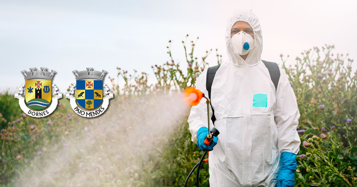 Aplicação de produtos fitofarmacêuticos em ruas da freguesia