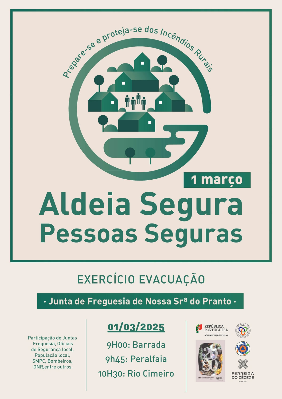 Exercício de Evacuação no âmbito do Programa "Aldeia Segura, Pessoas Seguras"